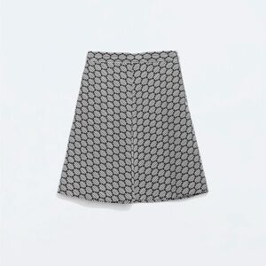 Zara Woman Jacquard Circle Patterned A-Line Skirt Size Small